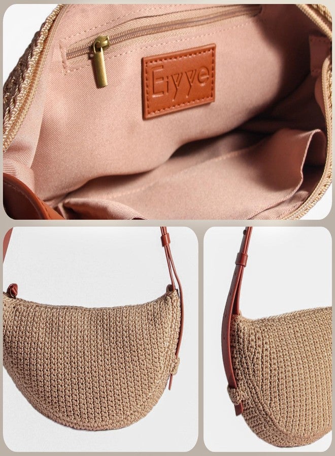 Eiyye Crossbody Bag for Women Hobo Shoulder Purse Boho Woven with Adjustable Strap Casual Summer Travel Beach Bag - Image 5